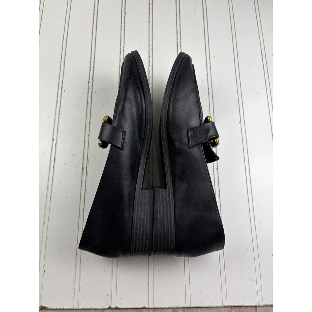MIA Vintage Y2K Black Leather Horsebit Classic Slip On Loafers Women's Size 10